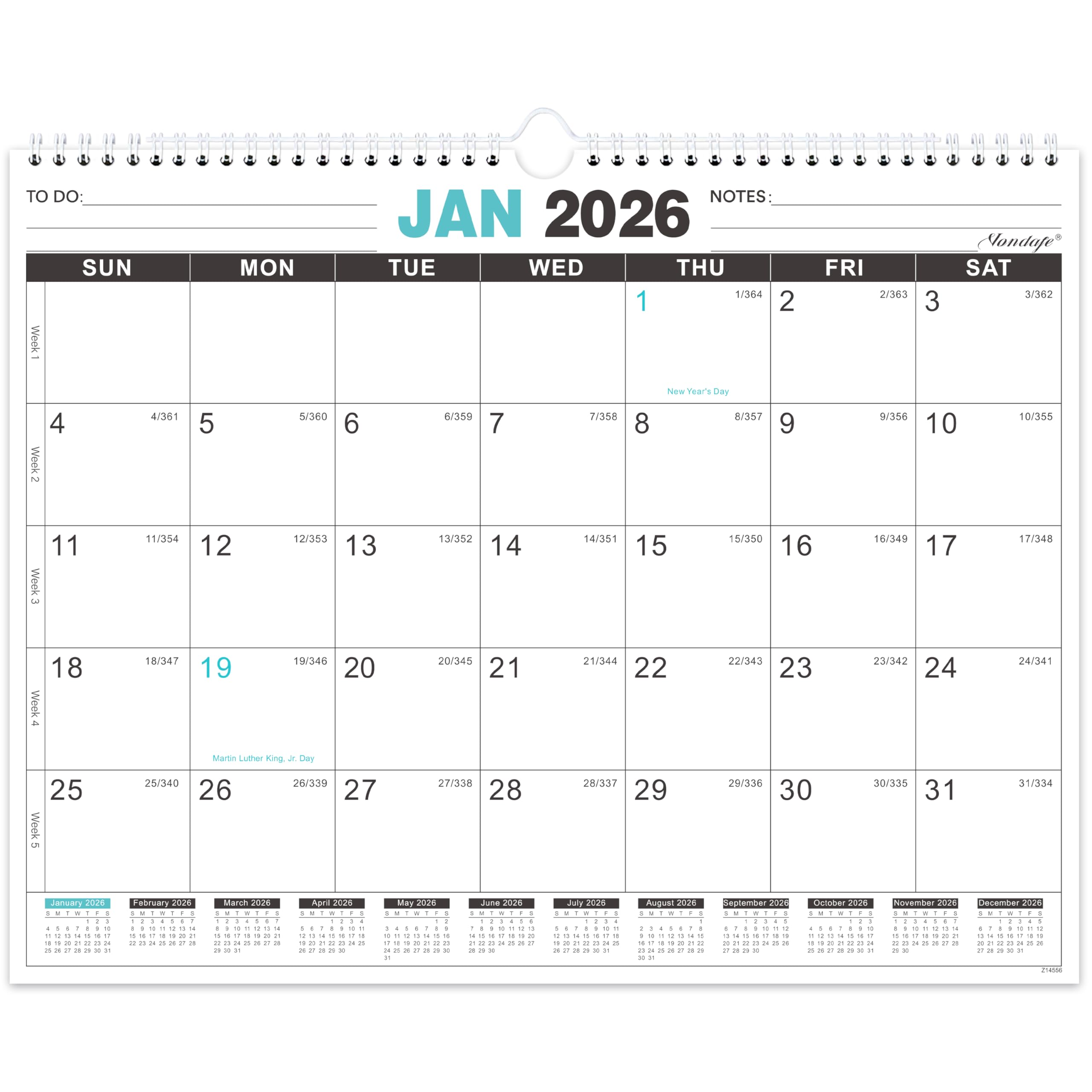 Amazon.com: 2026 Calendar - 2026 Wall Calendar, Jan. 2026